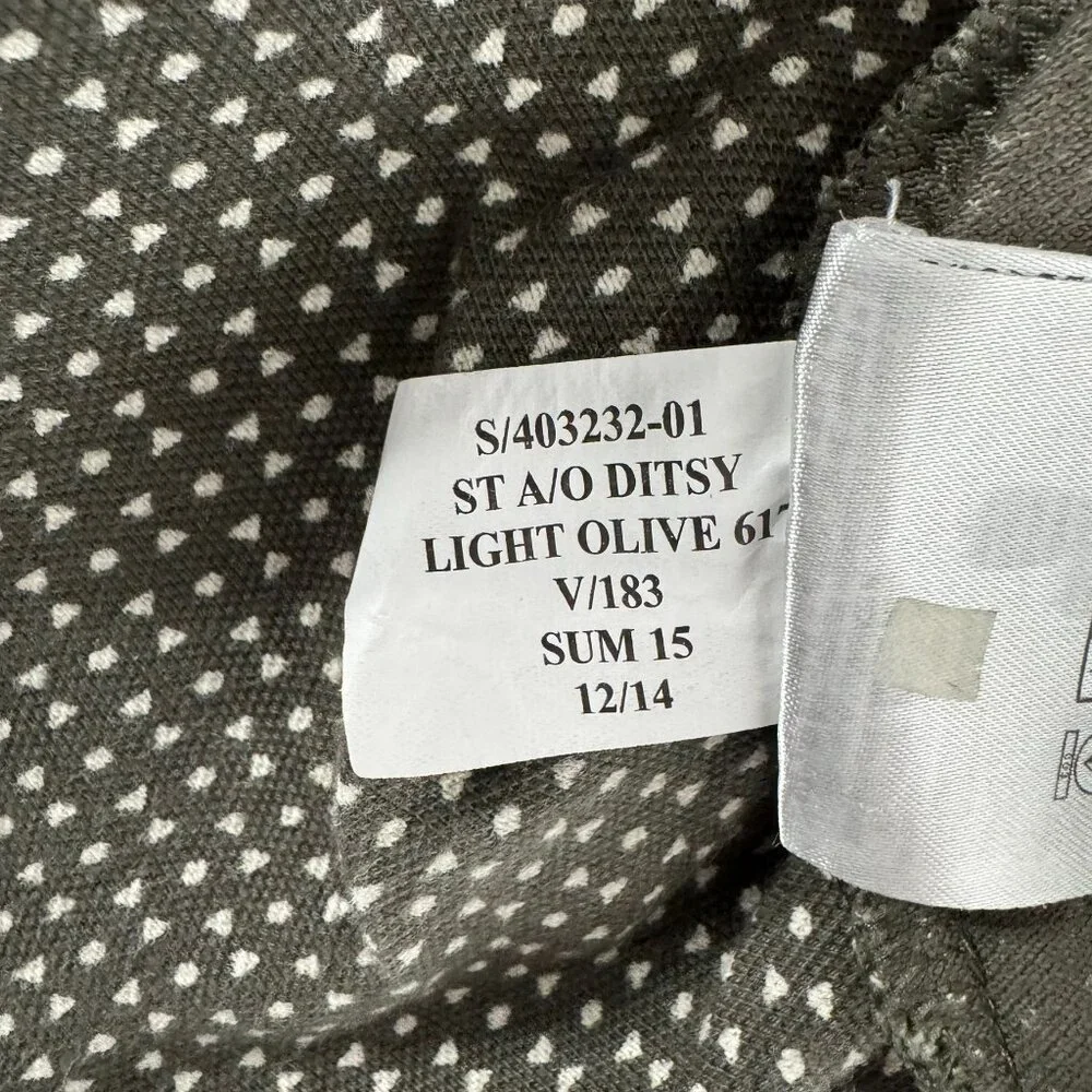 Banana Republic Polo Shirt 2XLT Short Sleeve Olive‎ Green White Printed TP-3631